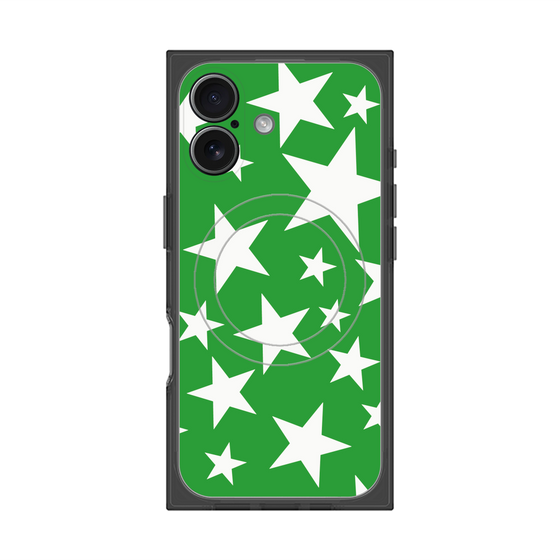 プレミアムスクエアケース with MagSafe［ Stars - Green ］