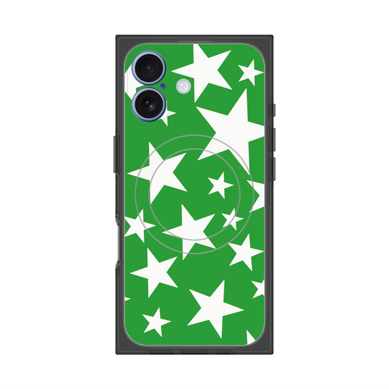 プレミアムスクエアケース with MagSafe［ Stars - Green ］