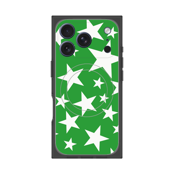 プレミアムスクエアケース with MagSafe［ Stars - Green ］