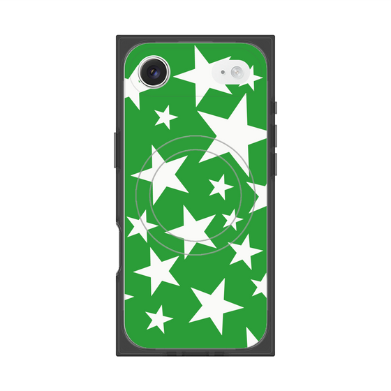 プレミアムスクエアケース with MagSafe［ Stars - Green ］