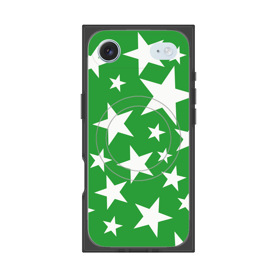 プレミアムスクエアケース with MagSafe［ Stars - Green ］