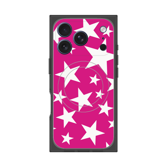 プレミアムスクエアケース with MagSafe［ Stars - Pink ］
