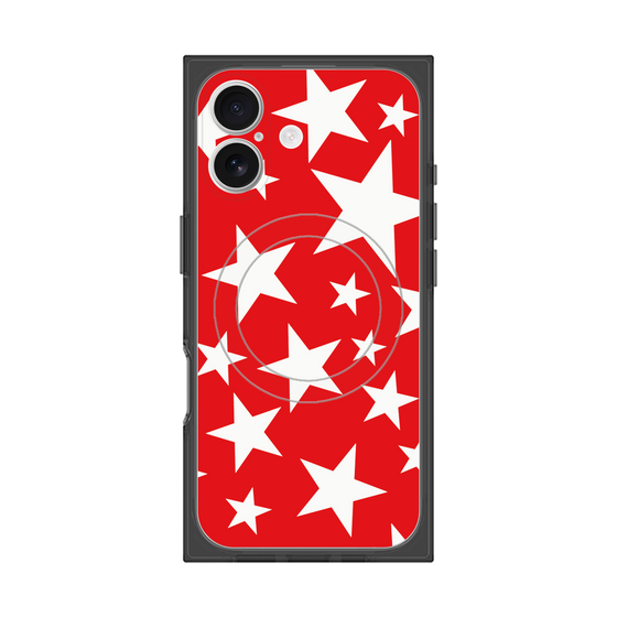 プレミアムスクエアケース with MagSafe［ Stars - Red ］
