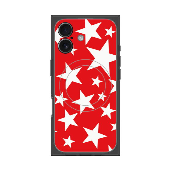 プレミアムスクエアケース with MagSafe［ Stars - Red ］