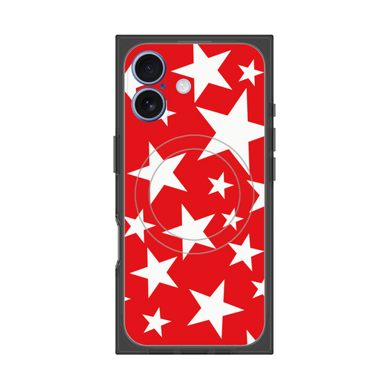 プレミアムスクエアケース with MagSafe［ Stars - Red ］