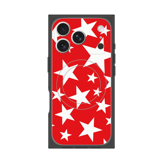 プレミアムスクエアケース with MagSafe［ Stars - Red ］
