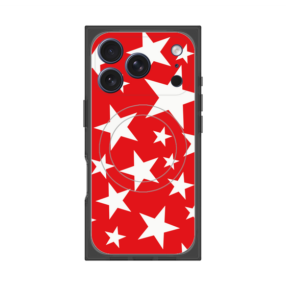 プレミアムスクエアケース with MagSafe［ Stars - Red ］