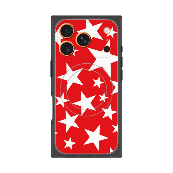 プレミアムスクエアケース with MagSafe［ Stars - Red ］