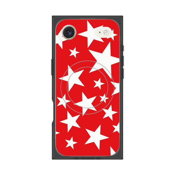 プレミアムスクエアケース with MagSafe［ Stars - Red ］