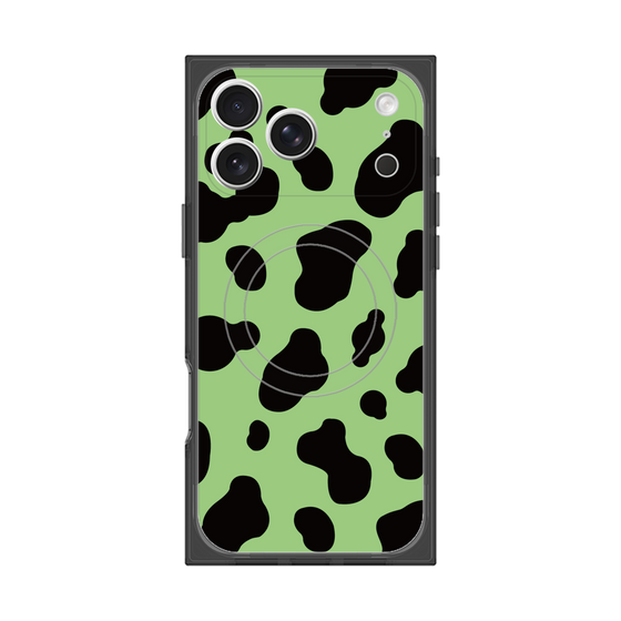 プレミアムスクエアケース with MagSafe［ Cow - Green ］