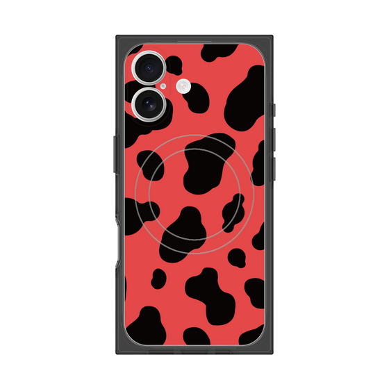 プレミアムスクエアケース with MagSafe［ Cow - Red ］