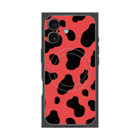 プレミアムスクエアケース with MagSafe［ Cow - Red ］