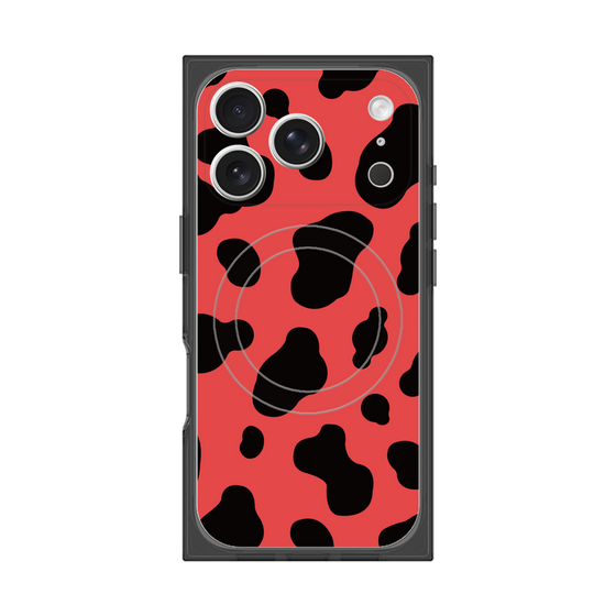 プレミアムスクエアケース with MagSafe［ Cow - Red ］