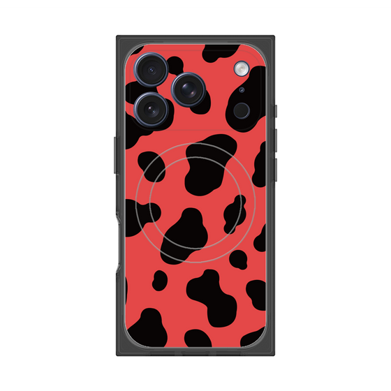 プレミアムスクエアケース with MagSafe［ Cow - Red ］