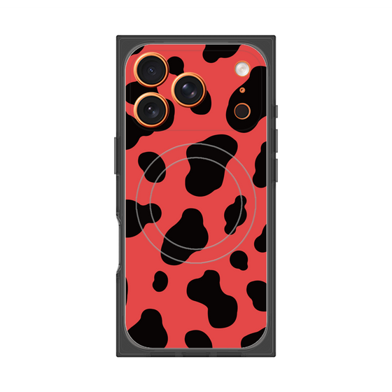 プレミアムスクエアケース with MagSafe［ Cow - Red ］