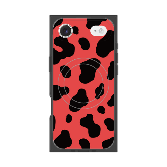 プレミアムスクエアケース with MagSafe［ Cow - Red ］