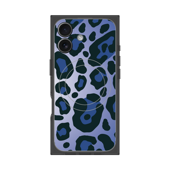 プレミアムスクエアケース with MagSafe［ Leopard - Blue ］
