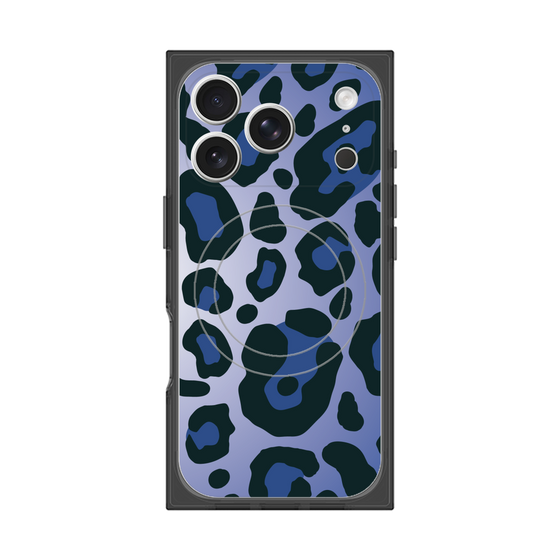 プレミアムスクエアケース with MagSafe［ Leopard - Blue ］