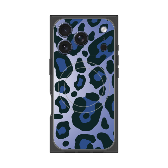 プレミアムスクエアケース with MagSafe［ Leopard - Blue ］