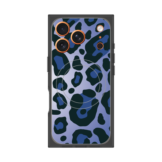 プレミアムスクエアケース with MagSafe［ Leopard - Blue ］