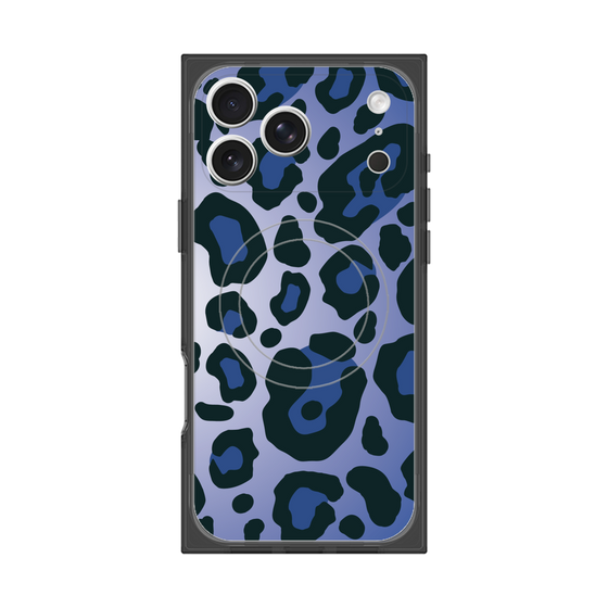 プレミアムスクエアケース with MagSafe［ Leopard - Blue ］