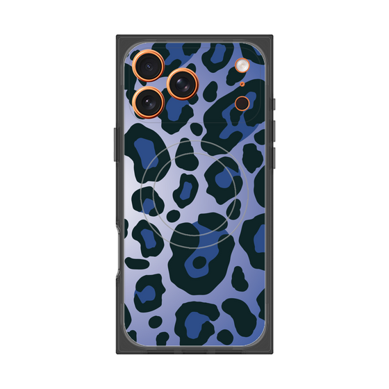 プレミアムスクエアケース with MagSafe［ Leopard - Blue ］