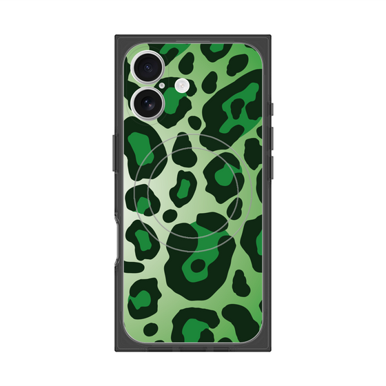 プレミアムスクエアケース with MagSafe［ Leopard - Green ］