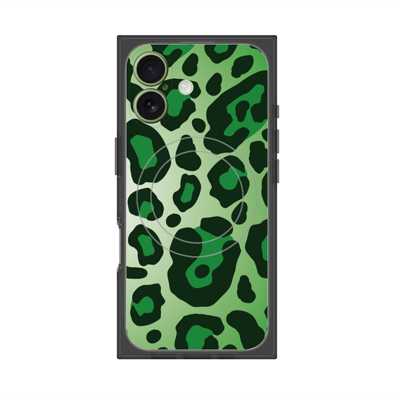 プレミアムスクエアケース with MagSafe［ Leopard - Green ］