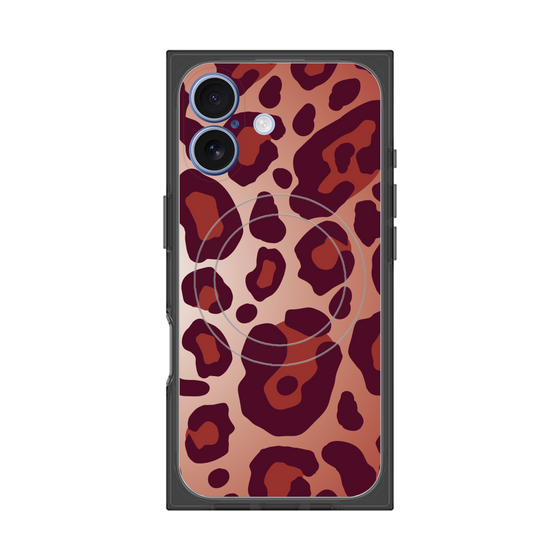 プレミアムスクエアケース with MagSafe［ Leopard - Red ］