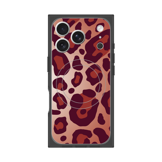 プレミアムスクエアケース with MagSafe［ Leopard - Red ］