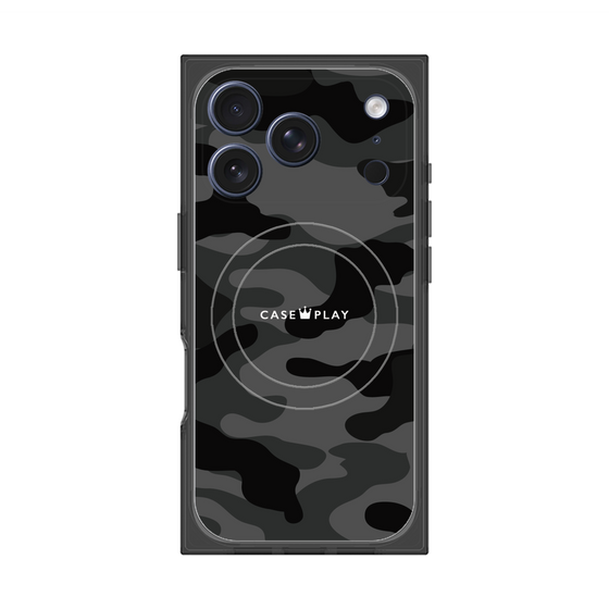 プレミアムスクエアケース with MagSafe［ Camouflage - Black ］