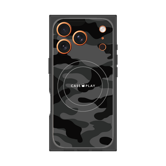 プレミアムスクエアケース with MagSafe［ Camouflage - Black ］