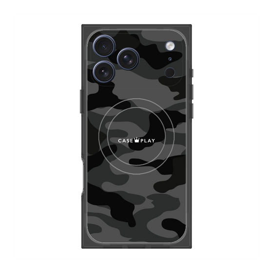 プレミアムスクエアケース with MagSafe［ Camouflage - Black ］