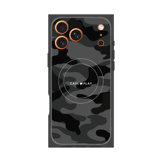 プレミアムスクエアケース with MagSafe［ Camouflage - Black ］