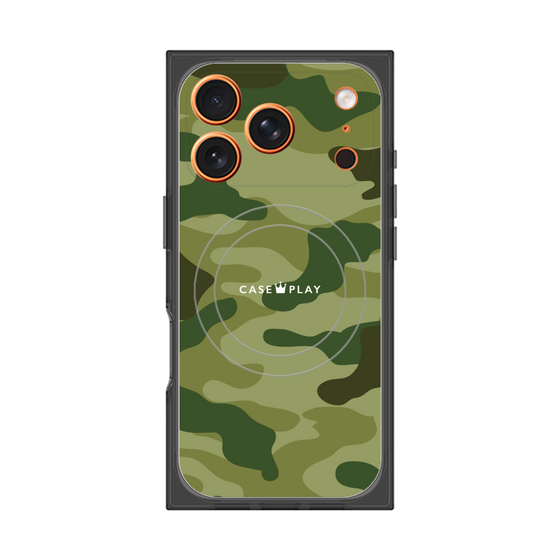 プレミアムスクエアケース with MagSafe［ Camouflage - Green ］