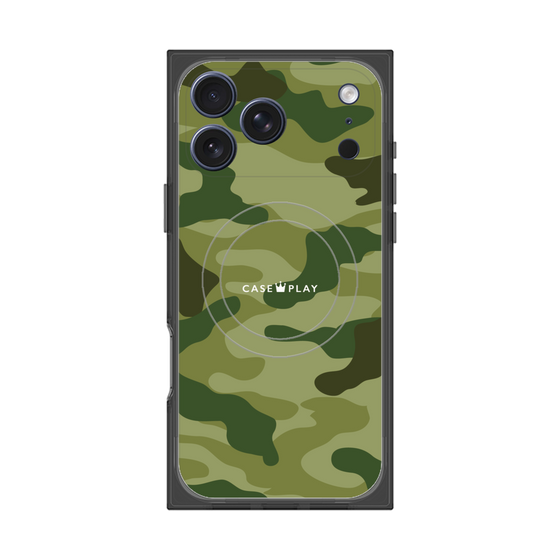プレミアムスクエアケース with MagSafe［ Camouflage - Green ］