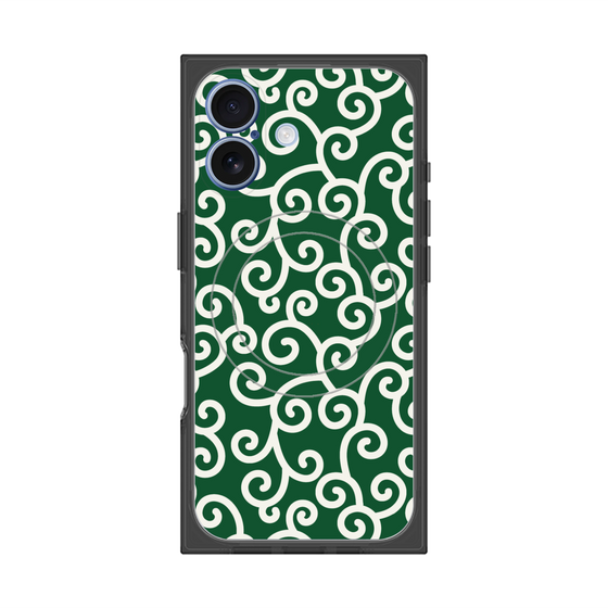 プレミアムスクエアケース with MagSafe［ 唐草模様 - Green ］