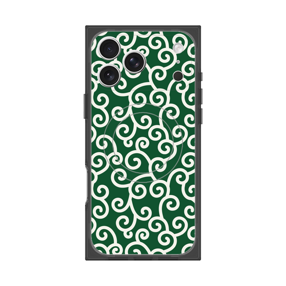 プレミアムスクエアケース with MagSafe［ 唐草模様 - Green ］