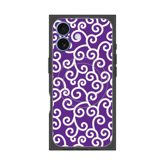 プレミアムスクエアケース with MagSafe［ 唐草模様 - Purple ］