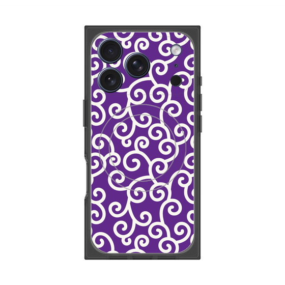 プレミアムスクエアケース with MagSafe［ 唐草模様 - Purple ］