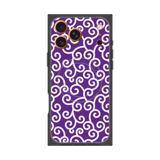 プレミアムスクエアケース with MagSafe［ 唐草模様 - Purple ］