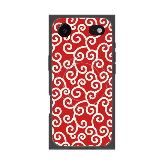 プレミアムスクエアケース with MagSafe［ 唐草模様 - Red ］