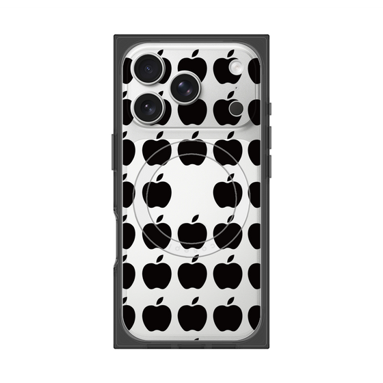 プレミアムスクエアケース with MagSafe［ Apple - Black ］