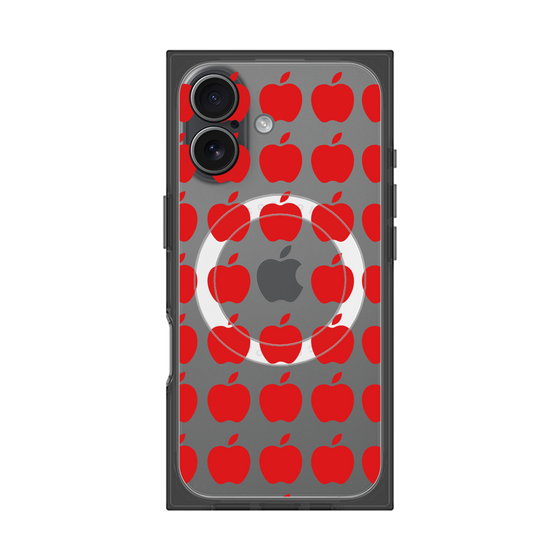 プレミアムスクエアケース with MagSafe［ Apple - Red ］