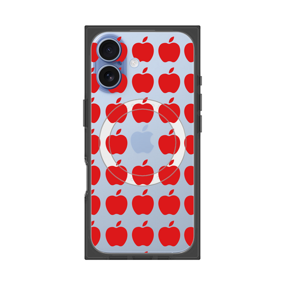 プレミアムスクエアケース with MagSafe［ Apple - Red ］