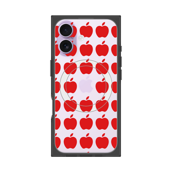 プレミアムスクエアケース with MagSafe［ Apple - Red ］