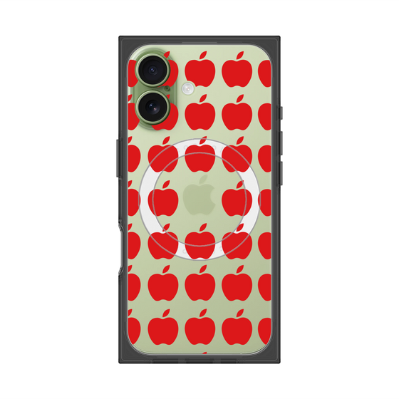 プレミアムスクエアケース with MagSafe［ Apple - Red ］