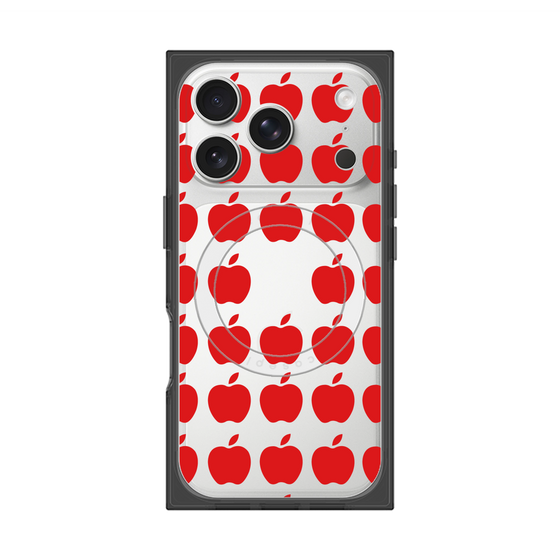 プレミアムスクエアケース with MagSafe［ Apple - Red ］