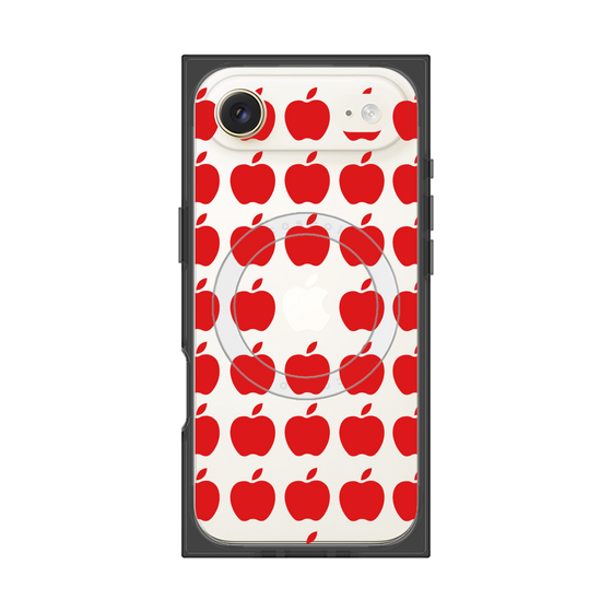 プレミアムスクエアケース with MagSafe［ Apple - Red ］