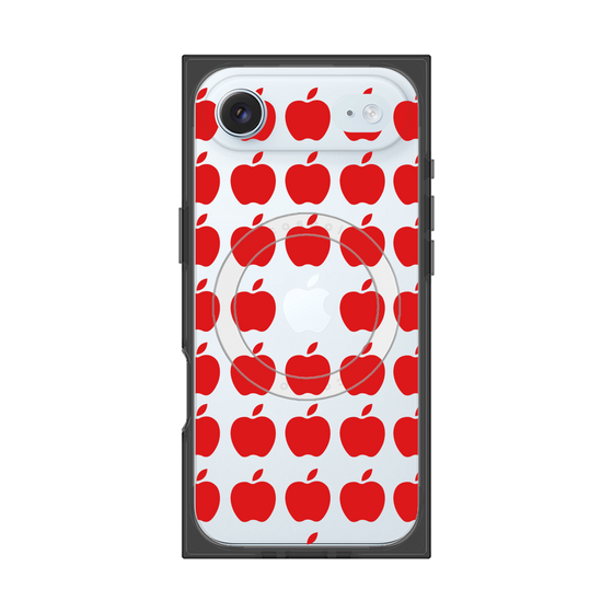 プレミアムスクエアケース with MagSafe［ Apple - Red ］